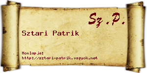 Sztari Patrik névjegykártya