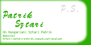 patrik sztari business card